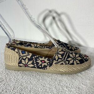 Calzaleon Black Ecru Woven Slip On Flats 7